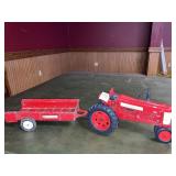 Farmall International die cast tractor & trailer