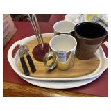 Corning ware serving dish, mugs & variety