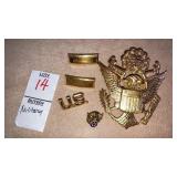 US Military pins, hat ensignia