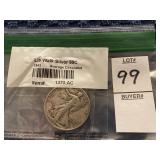 1943 walking liberty silver half dollar