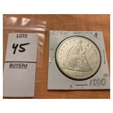 1859 O Seated Liberty dollar