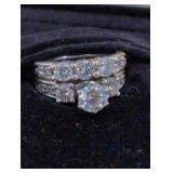 14K White Gold, Past, Present, Future Bridal Set