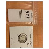1909D US barber dime