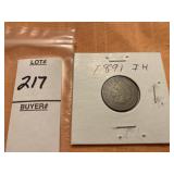 1891 Indian head penny