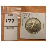 1943 Walking Liberty half dollar