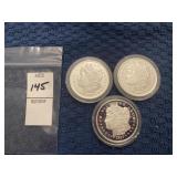 Three 1889 cc copy United States commemorative