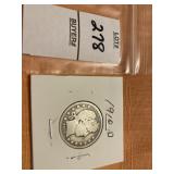 1910 D US barber quarter