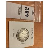 1914 S US barber quarter