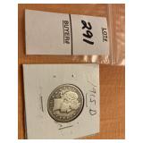 1915 D US barber quarter