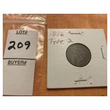 1886 type two Indian head penny