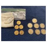 Sacajawea coins, five 2000, 2002 through 2008