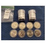 34 Kennedy half dollars