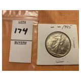 1945 Walking Liberty half dollar