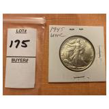 1945 Walking Liberty half dollar