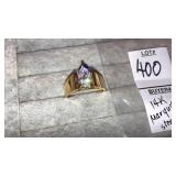 14k marquis solitaire CZ ring