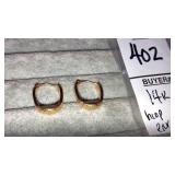 14k small stretch hoop earrings