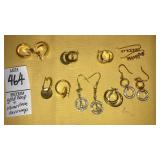 Gold hoop & rhinestone earrings