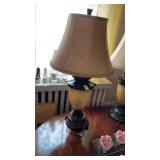 Victorian Style Metal and Glass Table Lamps 32in.