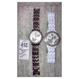 Guess & Geneva big face butterfly watches
