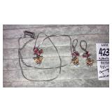 Sterling & colored crystal butterfly earrings &