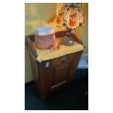 Small Wooden Trash Can Cabinet