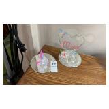 Glass Mom and Butterfly Figurines