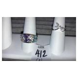 (2) 925 sterling butterfly rings