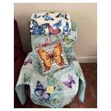 Chair cover, pillow and throw, chair not included