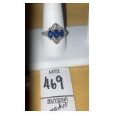Vintage ring w/ blue stones- unmarked