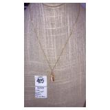 14k angel bell charm on GF chain
