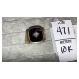 10k gold mans onyx ring w/ chip