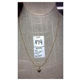 14k twist chain w/ 14k heart charm