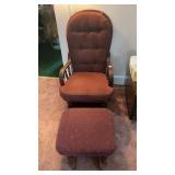 Padded Rocking Chair W Foot Stool
