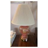 Set of 2 Pink Glass Globe Table Lamps / 2way