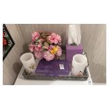 Faux Candles and Flowers, Tissue Holder
