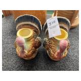 Ceramic turkey candleholders