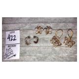 (3) pairs sterling butterfly earrings