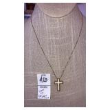 925 sterling enameled cross on 925 India chain
