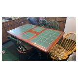 Wooden Green Accent Kitchen Table W 4 Chairs