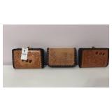 Three Leather Coin Wallet Purses