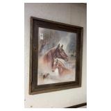 Horse Framed Photo on Rustic Wood