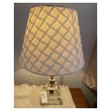 Vintage glass table lamp- 15 inches h