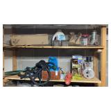Bird feeder, Garden Hose, All contents on shelf