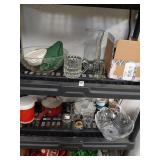 2 shelf lots of misc. glassware etc.