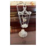 Hand Spun Glass Bird in a Cage Figurine