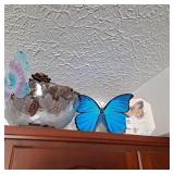 Large flower bowl, butterflies decor