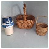 Two baskets, candle