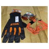 STIHL work gloves, safety glasses & lanyard