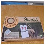 Weatherby. 300 WBY magnum 150 grain spire point,