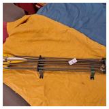 Bear Archery bow quiver and arrows.